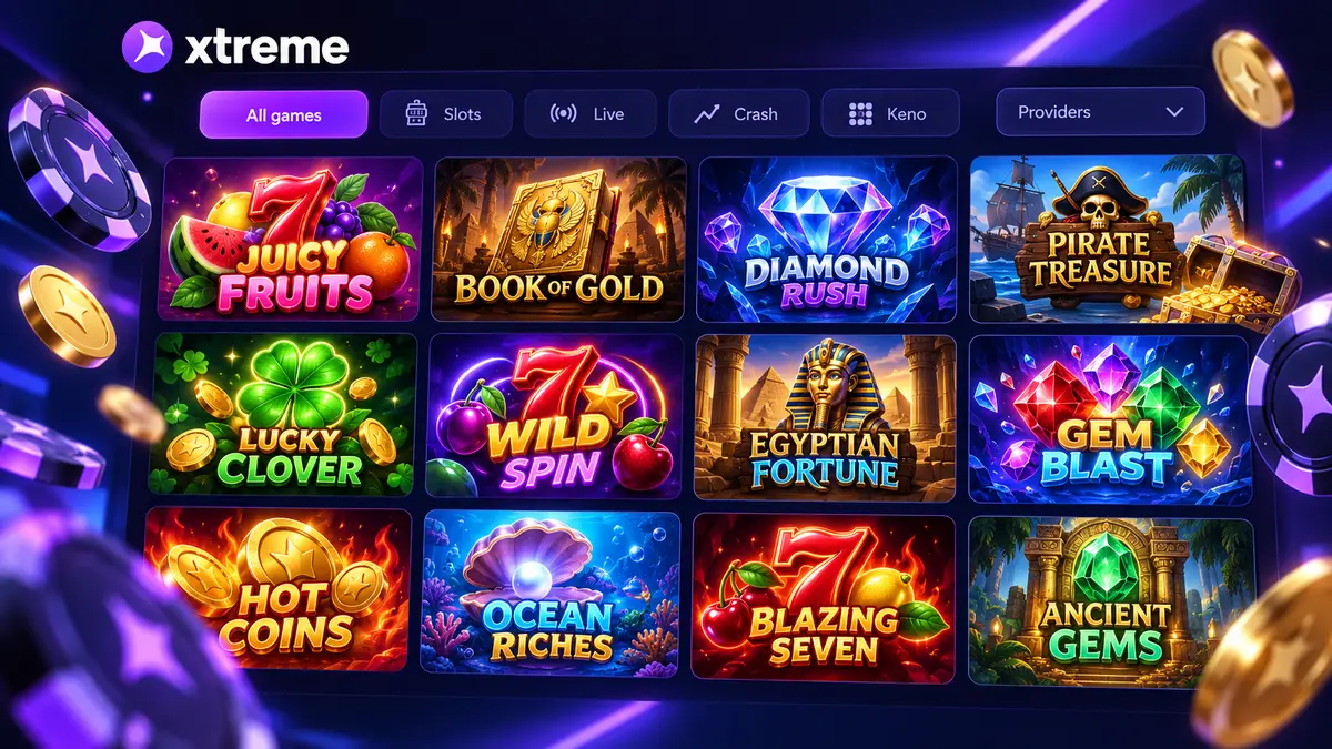 Xtreme casino online slot catalogue with providers