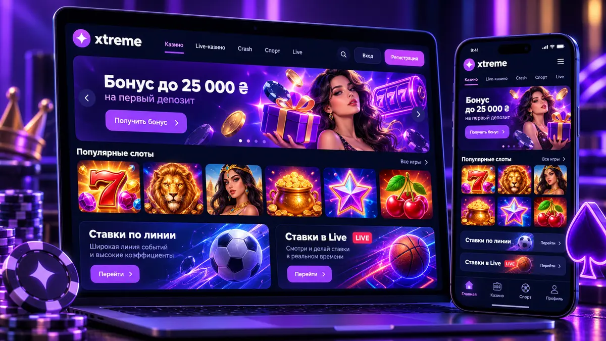Платформа экстрим казино с разделами казино и ставок