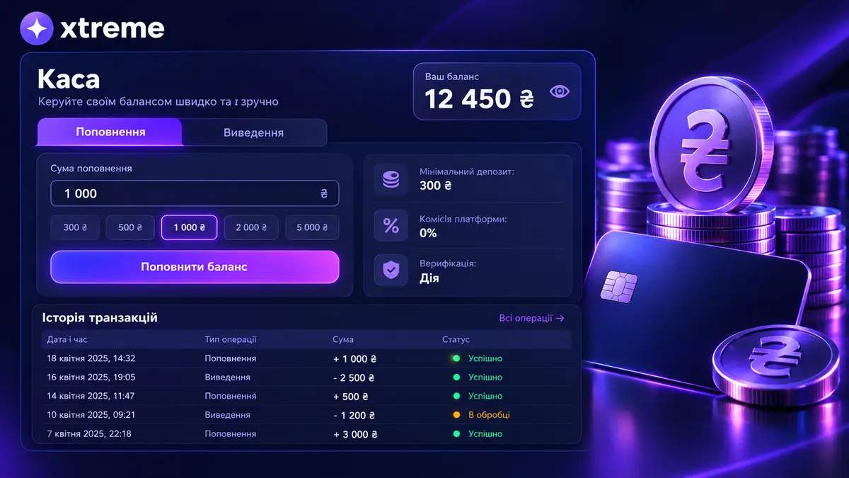 Каса екстрім casino зі списком методів поповнення та лімітами